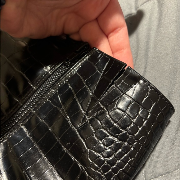 CATHERINE MALANDRINO Black Heeled Boots with Crocodile Texture Size 8.5 - Picture 8 of 8